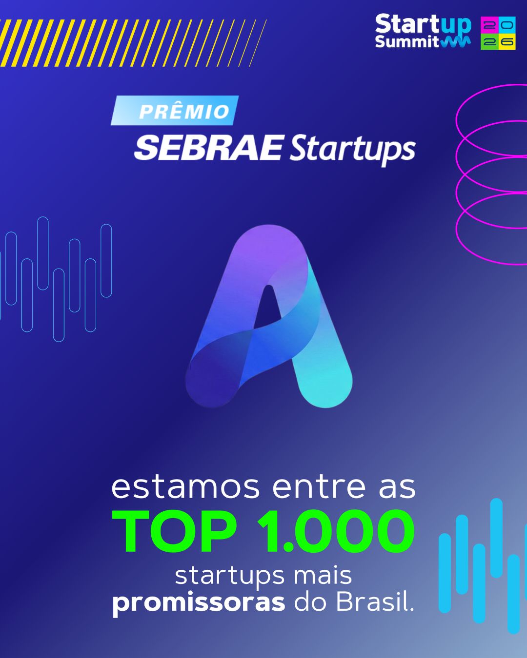 Prêmio Sebrae Startups 2026 — material de divulgação